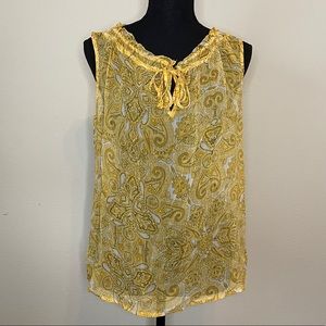 NEW YORK: Paisley Pattern Sleeveless Blouse